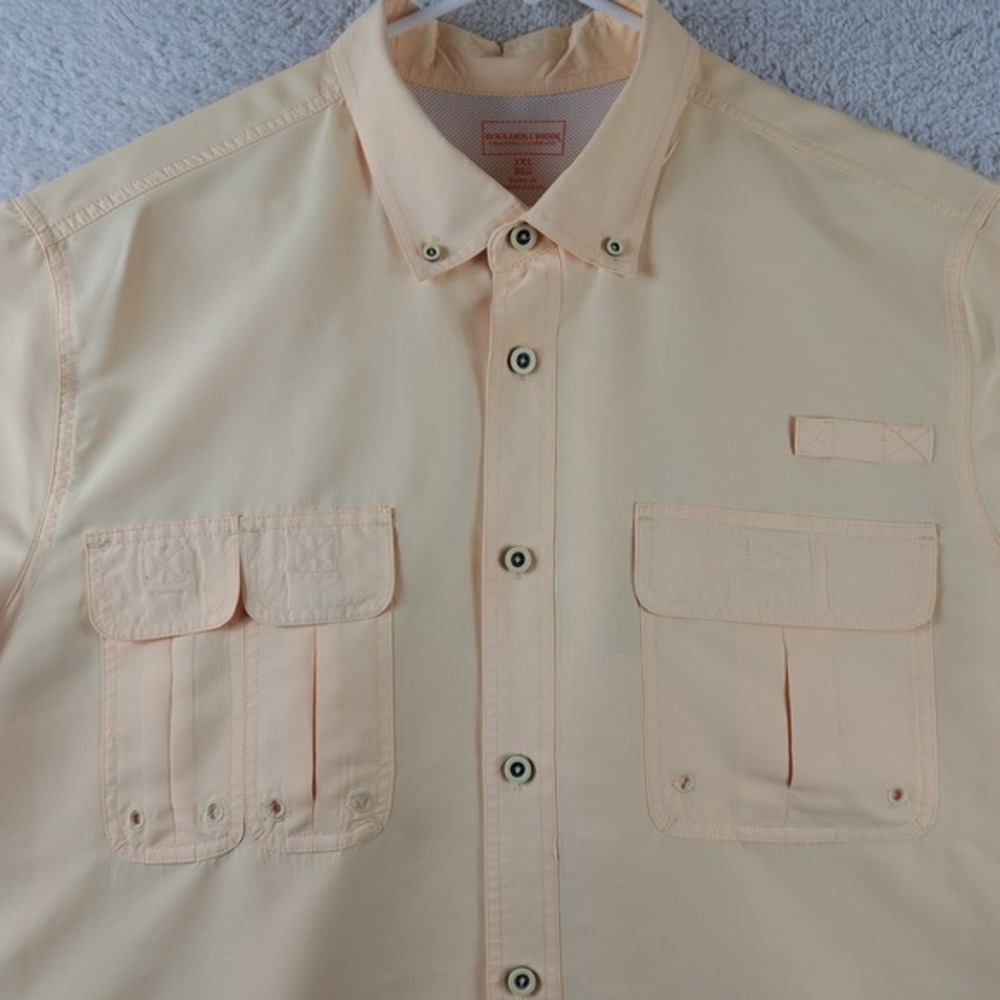 Boulder Creek Fishing Shirt Mens Size 2XL Big Yellow Button Down Vented